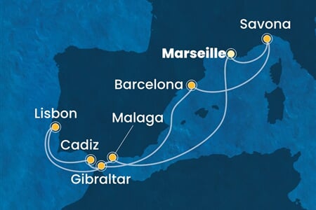 Costa Fascinosa - Francie, Itálie, Španělsko, Velká Británie, Portugalsko (z Marseille)