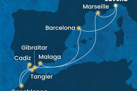 Costa Fascinosa - Itálie, Španělsko, Maroko, Velká Británie, Francie (ze Savony)