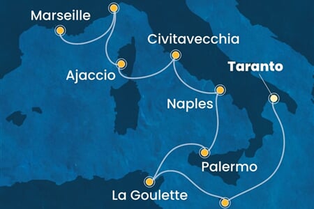 Costa Fascinosa - Malta, Tunisko, Itálie, Francie (Taranto)