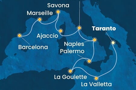 Costa Fascinosa - Malta, Tunisko, Itálie, Francie, Španělsko (Taranto)