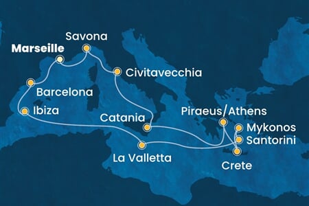 Costa Fascinosa - Francie, Itálie, Řecko, Malta, Španělsko (z Marseille)