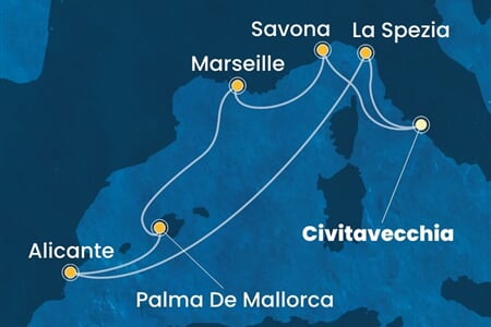 Costa Pacifica - Itálie, Francie, Španělsko (z Civitavecchie)