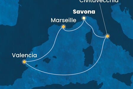 Costa Pacifica - Itálie, Francie, Španělsko (ze Savony)