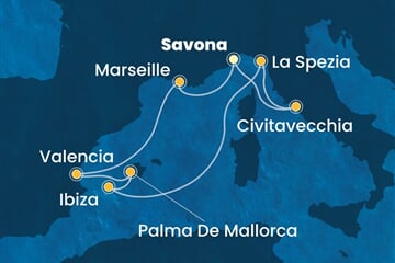 Costa Pacifica - Itálie, Francie, Španělsko (ze Savony)