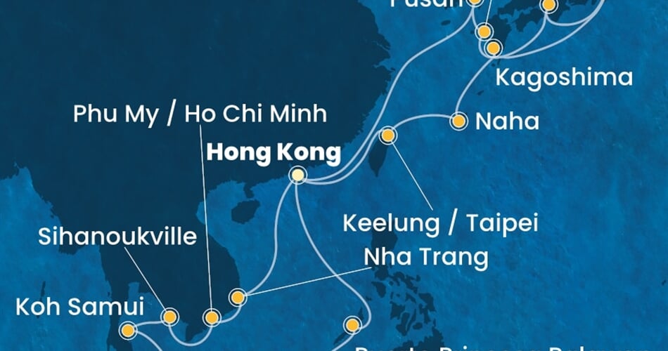 Trasa plavby CSE-HKG29001