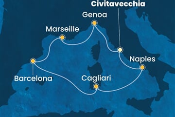 Costa Toscana - Itálie, Francie, Španělsko (z Civitavecchie)