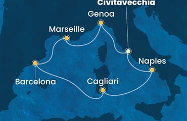Costa Toscana - Itálie, Francie, Španělsko (z Civitavecchie)