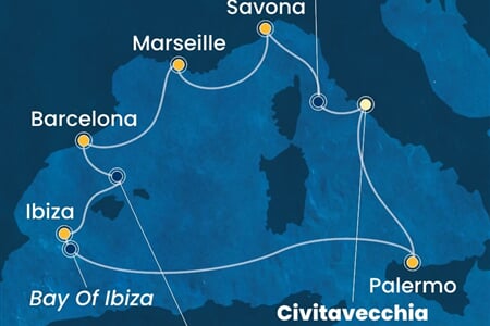 Costa Toscana - Itálie, Francie, Španělsko (z Civitavecchie)