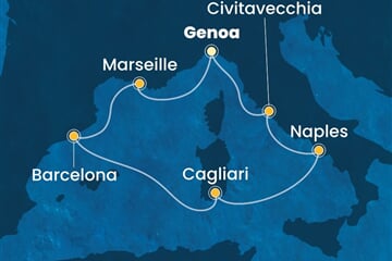 Costa Toscana - Itálie, Francie, Španělsko (z Janova)