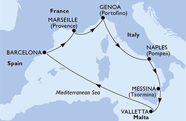 MSC WORLD ASIA - Malta, Španělsko, Francie, Itálie (La Valetta)