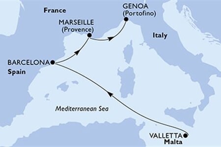 MSC World Europa - Malta, Španělsko, Francie, Itálie (La Valetta)