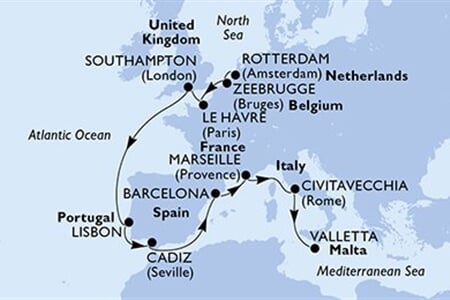 MSC Poesia - Nizozemí, Belgie, Francie, Velká Británie, Portugalsko, ... (Rotterdam)