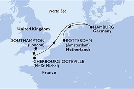 MSC Poesia - Velká Británie, Francie, Německo, Nizozemí (ze Southamptonu)