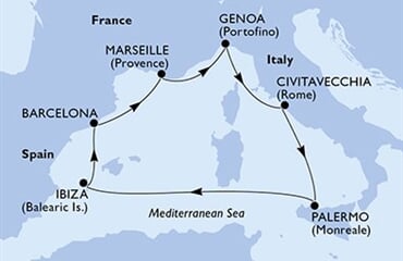 MSC Seaview - Španělsko, Francie, Itálie (z Barcelony)
