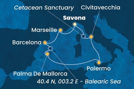 Costa Smeralda - Itálie, Francie, Španělsko (ze Savony)