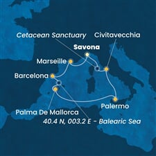 Costa Smeralda - Itálie, Francie, Španělsko (ze Savony)