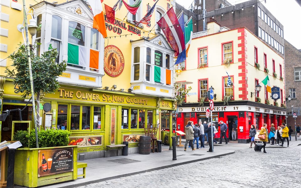 čtvrť Temple Bar v Dublinu