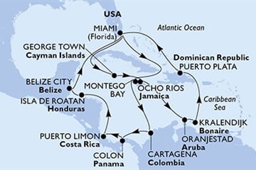 MSC POESIA - Amerikai Egyesült Államok, Jamaica, Kolumbia, Panama, Costa Rica, ... (a Miami-ből)