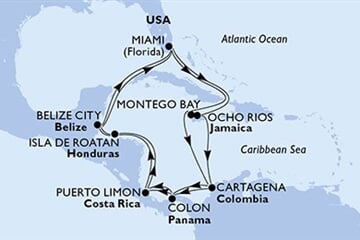 MSC POESIA - Amerikai Egyesült Államok, Jamaica, Kolumbia, Panama, Costa Rica, ... (a Miami-ből)