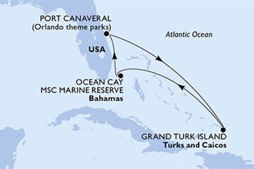 MSC SEASHORE - Amerikai Egyesült Államok, Turks- és Caicos-szigetek, Bahamaszigetek (a Port Canaveral-ből)