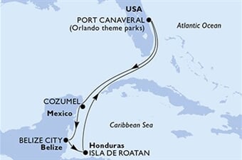 MSC Seashore - USA, Mexiko, Belize, Honduras (z Port Canaveralu)