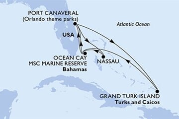 MSC SEASHORE - Amerikai Egyesült Államok, Turks- és Caicos-szigetek, Bahamaszigetek (a Port Canaveral-ből)