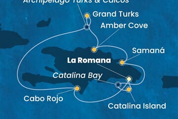 Costa Pacifica - Dominikán.rep., Turks a Caicos (z La Romana)