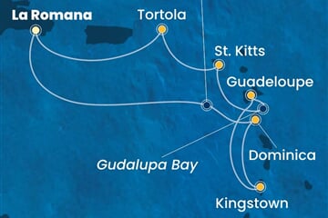 Costa Pacifica - Dominikán.rep., Dominika, Sv.Vincenc a Grenadiny, Nizozemské Antily, Panenské o. (britské) (z La Romana)
