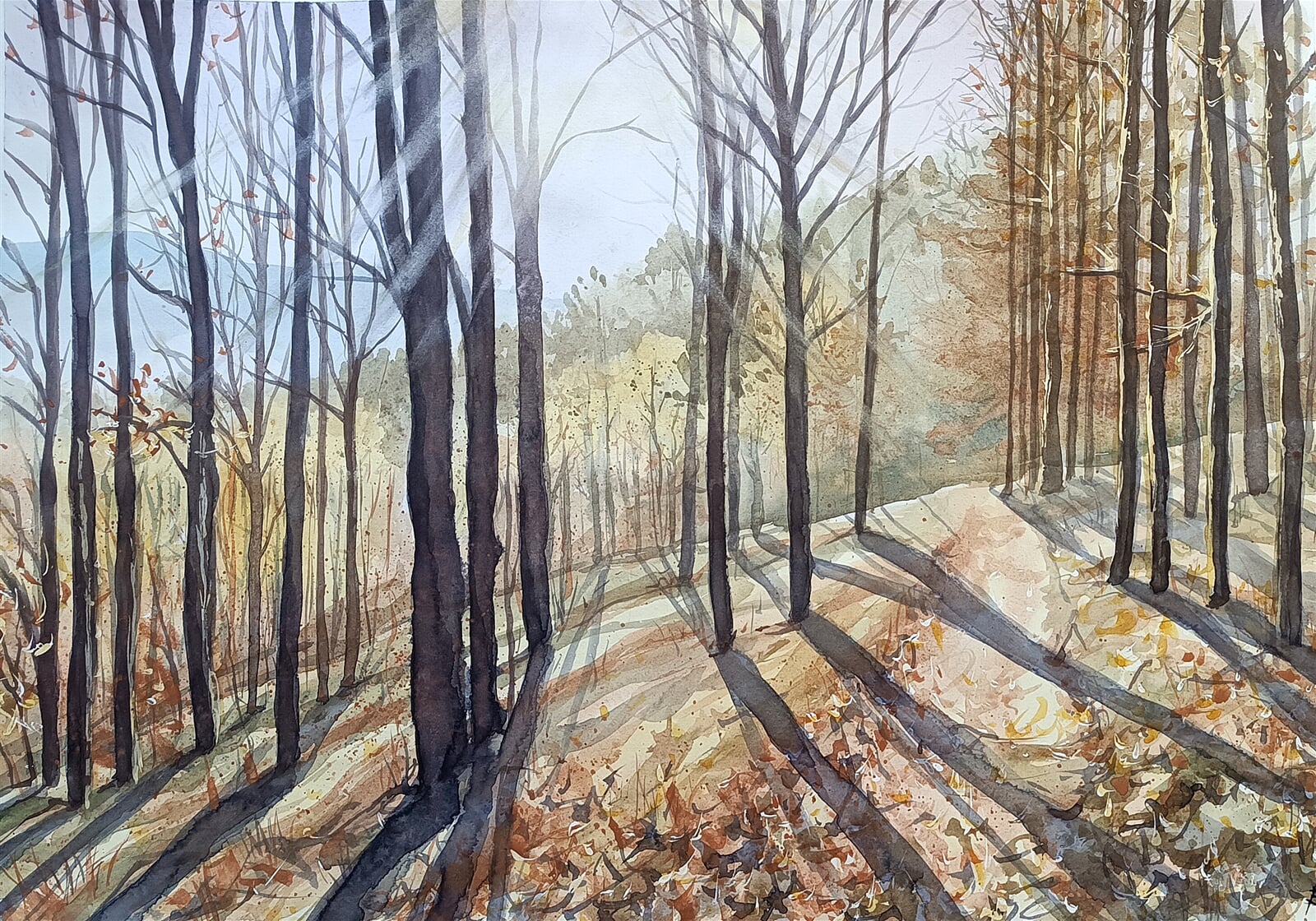 Blažena Niemcová : V lese cestou z Čantoryje, 50 × 70 cm