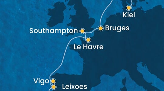 Costa Diadema - Portugalsko, Španělsko, Francie, Velká Británie, Belgie, ... (z Lisabonu)