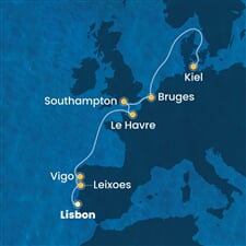 Costa Diadema - Portugalsko, Španělsko, Francie, Velká Británie, Belgie, ... (z Lisabonu)