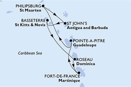 MSC SEAVIEW - Martinique, Guadeloupe, Holland Antillák, Antigua és Barbuda, Saint Kitts és Nevis, ... (a Fort-de-France-ből)