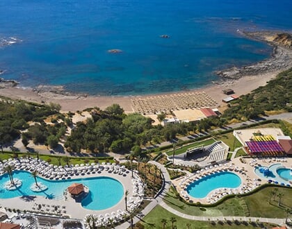 Hotel Rodos Princess Beach: fotografie vybavení exteriérů a interiérů ubytování.