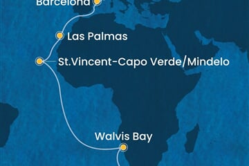 Costa Deliziosa - Jihoafrická r., Namíbie, Kapverdy, Španělsko, Francie (Kapské město)