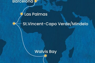 Costa Deliziosa - Jihoafrická r., Namíbie, Kapverdy, Španělsko, Francie, ... (Kapské město)