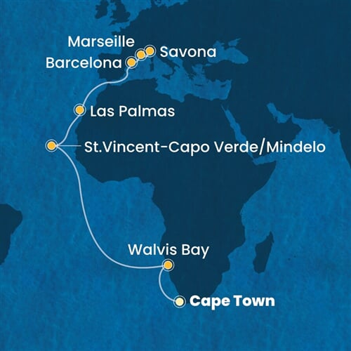 Trasa plavby CDE-CPT19A05