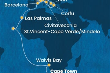 Costa Deliziosa - Jihoafrická r., Namíbie, Kapverdy, Španělsko, Francie, ... (Kapské město)