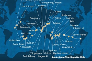 Costa Deliziosa - Chile, Franc. Polynésie, Tonga, Fidži, Austrálie, ... (Santiago de Chile)
