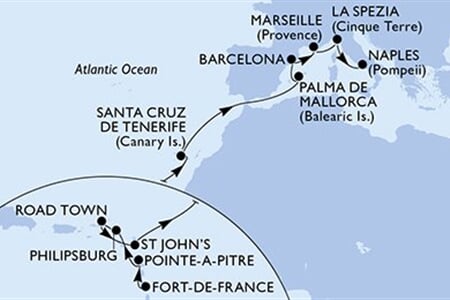 MSC SEAVIEW - Martinique, Guadeloupe, Holland Antillák, Brit Virgin-szigetek, Antigua és Barbuda, ... (a Fort-de-France-ből)
