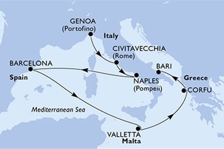 MSC Fantasia - Itálie, Španělsko, Malta, Řecko (z Janova)