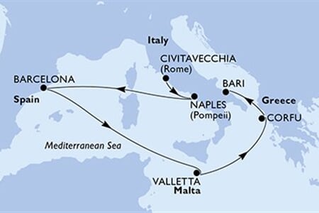 MSC FANTASIA - Itálie, Španělsko, Malta, Řecko (z Civitavecchie)