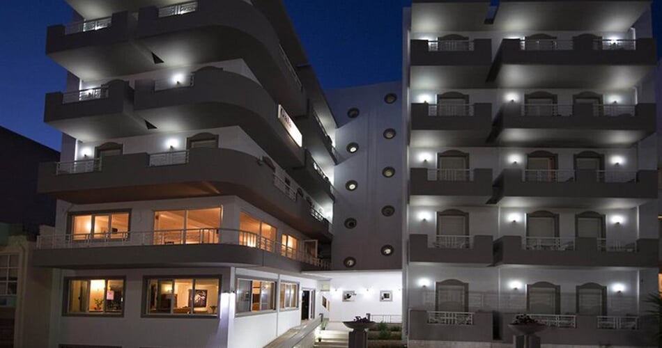Hotel Galaxy - Kréta: fotografie vybavení exteriérů a interiérů ubytování.