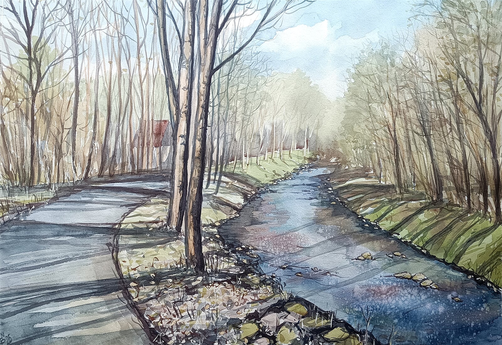 Blažena Niemcová : Jarní, 50 × 70 cm