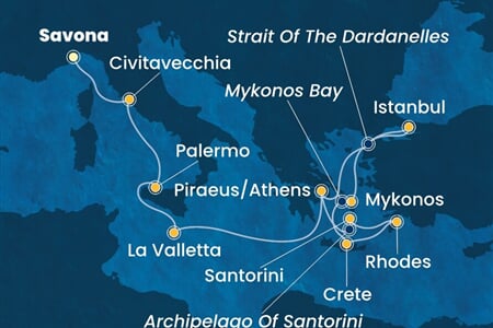 Costa Fortuna - Itálie, Malta, Řecko, Turecko (ze Savony)