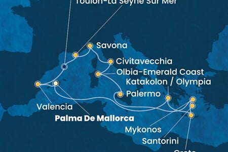 Costa Pacifica - Španělsko, Řecko, Itálie, Francie (Palma de Mallorca)