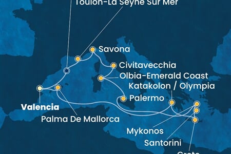 Costa Pacifica - Španělsko, Řecko, Itálie, Francie (Valencie)