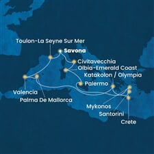 Costa Pacifica - Itálie, Francie, Španělsko, Řecko (ze Savony)