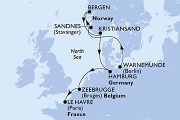 MSC POESIA - Německo, Norsko, Belgie, Francie (Warnemünde)
