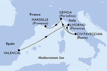 MSC SPLENDIDA - Španělsko, Itálie, Francie (Valencie)