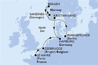 MSC Poesia - Německo, Norsko, Belgie, Francie (Warnemünde)